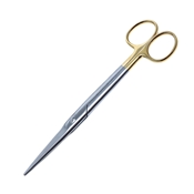 Mayo Dissecting Scissor TC Straight with Tungsten Carbide Inserted Blades Overall Length Is 6 3/4" (171mm) With Gold Ring Handles 